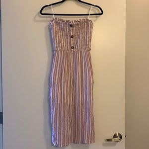 Sienna Sky pink stripe strapless midi dress, Small